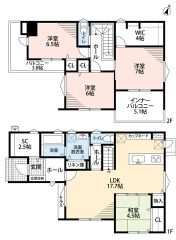 オールフローリング。2階全居室6帖以上。WIC、シューズクローク、リネン庫有＾＾