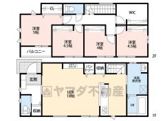 4LDK・ファミリークローク・カースペース3台。