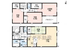 4LDK　洋室2部屋にWIC完備で、いつでもスッキリ快適な住空間