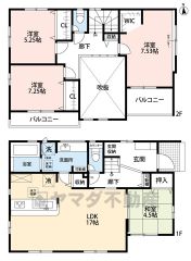 4LDK・カースペース4台（1か所軽自動車）
