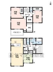 1階はLDKと隣接する和室を合わせると約22.5帖の大空間＾＾2階には3洋室＾＾