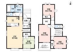 4LDK　リビング隣には4.5帖の畳コーナー付き