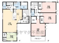 4LDK。全室収納付き。都市ガス物件です＾＾