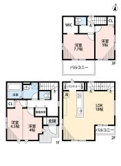 3LDK(育ち壁プラン4LDK対応可能)