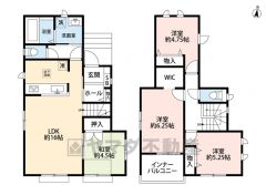 4LDK　リビング隣には4.5帖の畳コーナー付き