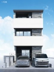 （1号棟）完成予想図 1号棟のLDKは約20帖の広々リビング