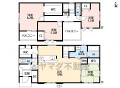 4ＬＤＫ・ファミリークローク・シューズインクローゼット・ＷＩＣ・カースペース4台分＾＾