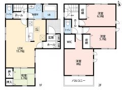 4LDK。全室収納付き。都市ガス物件です＾＾