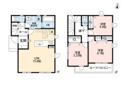 お掃除しやすいオールフローリング　 全室2面採光　南面バルコニー 全居室収納　ホール収納有