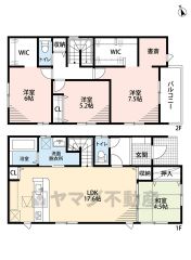 1階はLDKと隣接する和室を合わせると約22帖の大空間＾＾2階には3洋室＾＾