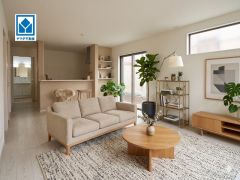 （家具はCGによるイメージ画像となります。） 家族が集まる開放的なリビング。思い思いの時間を過ごしたり食事をしたり、素敵な団らんの場になりますね。