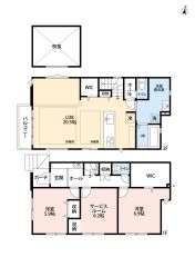 リビング広々20.5帖＆床暖房付き＾＾ リビング上部は解放感ある吹抜け＾＾ 6.2帖の納戸やWIC×2有＾＾