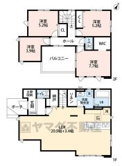 お掃除しやすいオールフローリング。 ご家族とのコミュニケーションが自然と増えるリビング階段＾＾ リビング広々18．1帖。南面バルコニー。