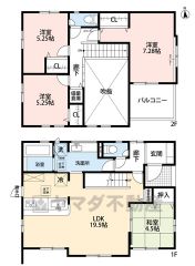 4LDK・カースペース4台（1か所軽自動車）