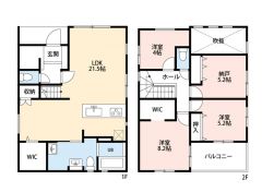 3LDK　大容量の納戸　LDKは広々20帖以上