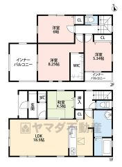 和室含む4LDK。2階には3洋室、バルコニーは2ヶ所＾＾