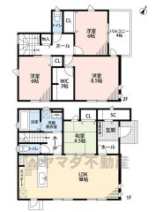 約18帖の広さを確保したＬＤＫは、和室と一体化して利用すると約22.5帖の大空間。