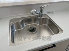 広々とした凸型シンクに洗剤ポケットを標準装備。大きなお鍋など洗いやすいです。