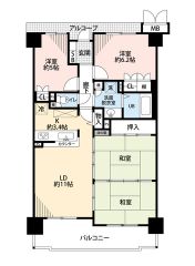 4LDK　南面バルコニー