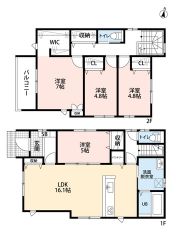 4LDK　2階全居室南向きで陽当たり良好　毎日を心地よく過ごせる住環境