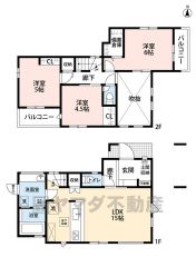 3LDK＾＾LDKは吹き抜け構造で一日中明るい空間です。