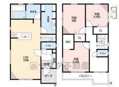 3LDK ロフト付き　主寝室にはWIC付き