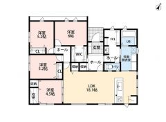 生活導線がスムーズな平屋＾＾ランドリールーム有＾＾ FCLやリビング収納、全居室収納ありと収納豊富＾＾