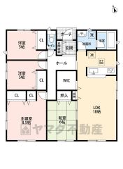 4LDK・ファミリークローク・カースペース4台。