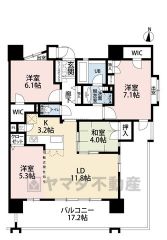 和室含む4LDK＾＾リビング南向きで日当たり良好＾＾ 3洋室、主寝室は約7.1帖＆WIC付き＾＾