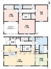 和室含む4LDK。全居室南向きで日当たりのよい間取り＾＾