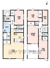 オールフローリング4LDK＆2階廊下に居室から独立したストレージルーム付き＾＾