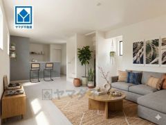 おしゃれなキッチンを中心とした開放的なリビング。お友達や親せきをお招きするのも楽しみです＾＾