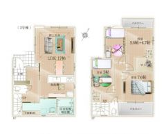 間仕切対応のため、お子様の成長に合わせて4LDKへ間取変更できます＾＾全室2面採光、収納完備。2ヶ所にバルコニーがあるので、お洗濯物もたくさん干せます。