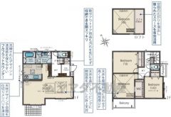 3LDKにロフトプラス主寝室にはWIC