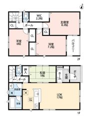 ご家族と顔を合わせる機会が増えるリビングスルー階段＾＾2階全居室6帖以上＆2面採光。2.2帖のWICやホール収納有＾＾