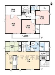 4LDKストレージルーム付き　 カースペースは2台(車種による)