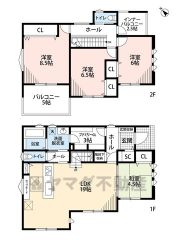 リビングと隣接する洋和室を合わせると23．5帖の広々空間。 ご家族とのコミュニケーションが自然と増えるリビング階段＾＾ 2階全居室6帖以上。ファミリーCLやSCLなど収納豊富＾＾