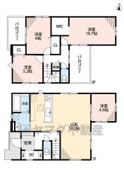 2面バルコニーと2面採光で光そそぐ空間設計。