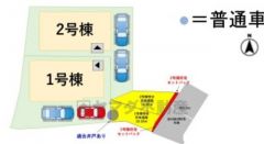 前面道路東側約3.5ｍ。