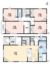 4LDK　全居室収納付き　主寝室にはウォークインクローゼット完備