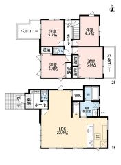 4LDK　LDK22帖以上