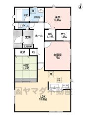3号棟：平屋　3LDK　2WIC　LDKはゆとりの18.8帖