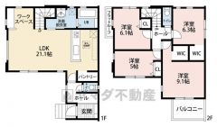 お掃除しやすいオールフローリング。 ご家族とのコミュニケーションの機会が増えるリビング階段＾＾ 全室2面採光。パントリーやWIC、ワークスペース有＾＾