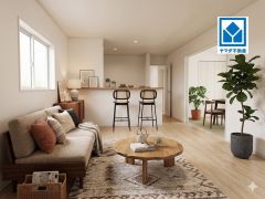 家具はCGによるイメージです。 リビングはお気に入りのインテリアもおけるゆとりある空間です。