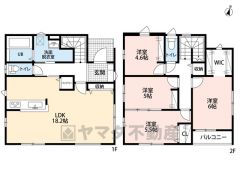 お掃除しやすいオールフローリング。 リビング広々18．2帖。 パントリーやWIC、リビング収納、ホール収納と収納豊富＾＾