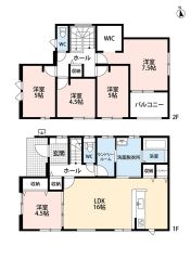 お掃除しやすいオールフローリング。 全室南向き＆南面バルコニー。 パントリーやランドリールーム、WIC有＾＾