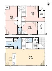 2号棟：3LDK(4LDK対応可能)　WIC完備