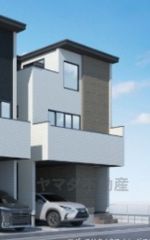 （2号棟）完成予想図 1号棟のLDKは約20帖の広々リビング