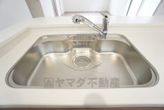 広々とした凸型シンクに洗剤ポケットを標準装備。大きなお鍋など洗いやすいです。