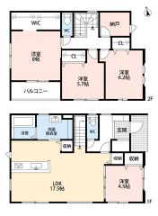 お掃除しやすいオールフローリング。全室南向き＆南面バルコニーで明るい＾＾納戸やWIC、リビング収納有＾＾